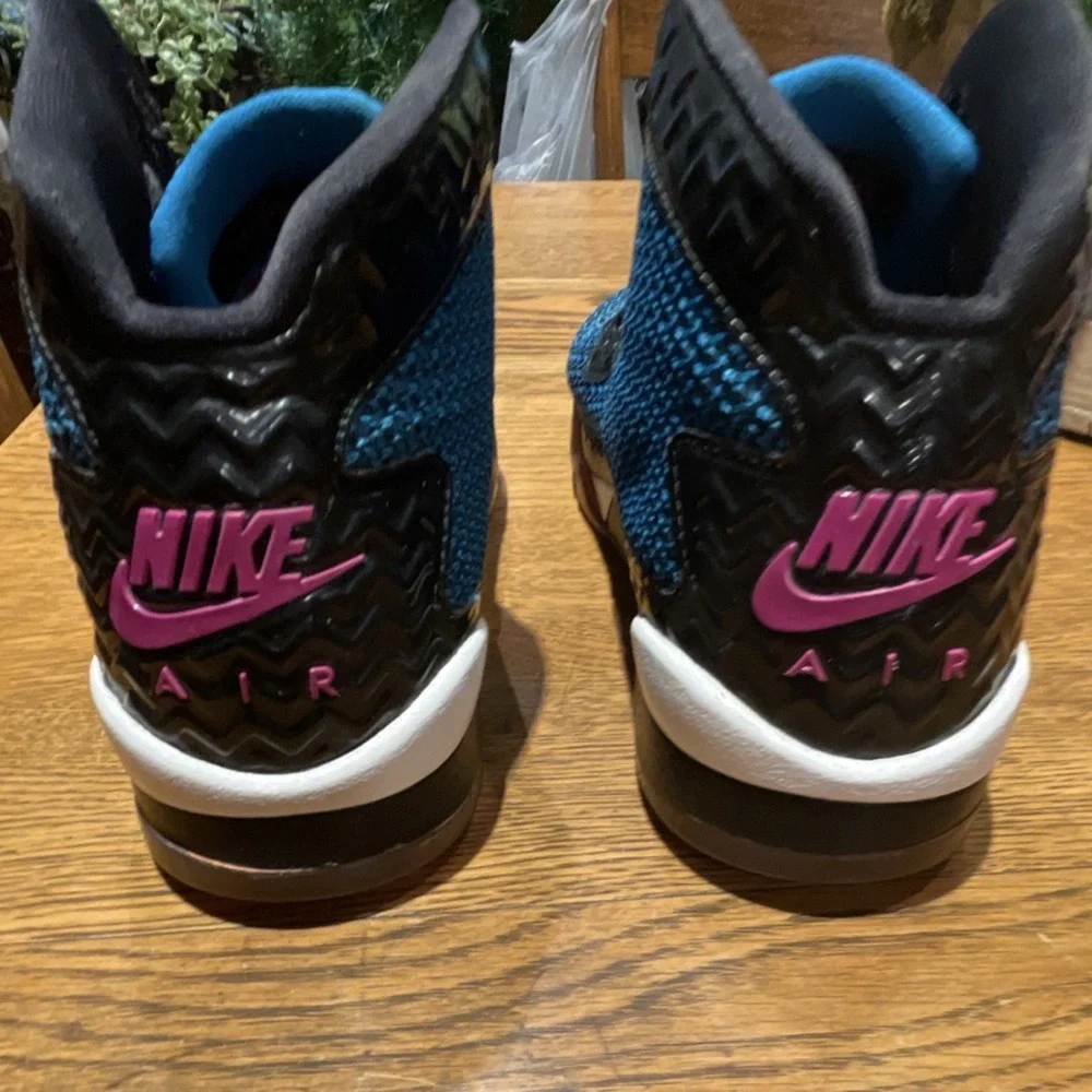 Jordan Air Jordan Mid Top Basketball Sneakers Blue Black Pink Lace Up